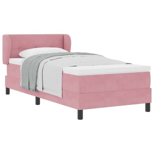 Box spring krevet Ružičasta 80 x 200 cm Baršun - Ružičasta 80 x 200 cm Prošiveno gumbima Cijena