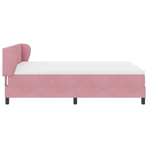 Box spring krevet Ružičasta 140 x 190 cm Baršun - Ružičasta 140 x 190 cm Dizajn s rombovima Cijena