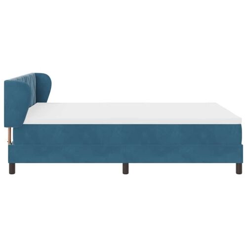 Box spring krevet Tamno plava 140 x 200 cm Baršun - Tamno plava 140 x 200 cm Dizajn s rombovima Cijena