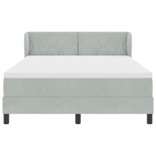 Box spring krevet Svjetlosiva 160 x 200 cm Baršun - Svjetlosiva 160 x 200 cm Dizajn s rombovima Cijena
