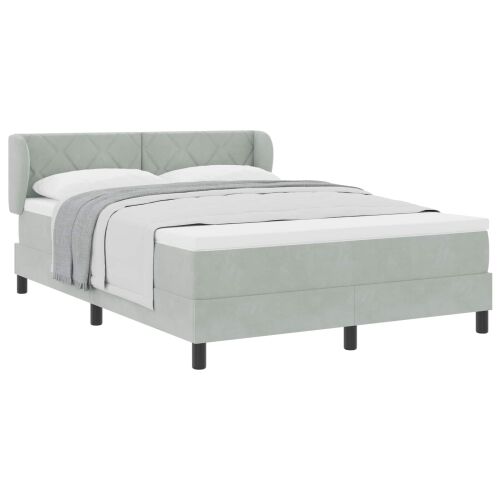 Box spring krevet Svjetlosiva 160 x 200 cm Baršun - Svjetlosiva 160 x 200 cm Dizajn s rombovima Cijena