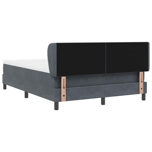Box spring krevet Tamno siva 160 x 200 cm Baršun - Tamno siva 160 x 200 cm Dizajn s rombovima Cijena