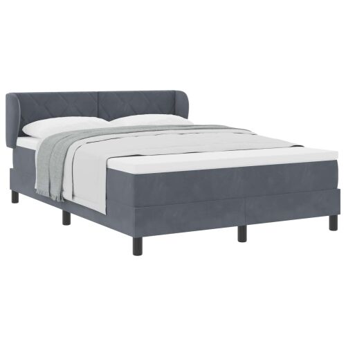 Box spring krevet Tamno siva 160 x 200 cm Baršun - Tamno siva 160 x 200 cm Dizajn s rombovima Cijena