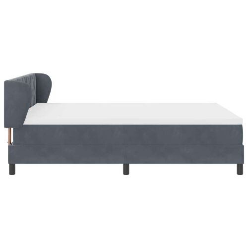 Box spring krevet Tamno siva 160 x 200 cm Baršun - Tamno siva 160 x 200 cm Dizajn s rombovima Cijena