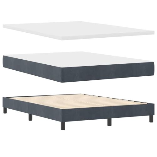 Box spring krevet Tamno siva 160 x 200 cm Baršun - Tamno siva 160 x 200 cm Dizajn s rombovima Cijena