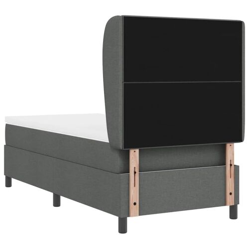 Box spring krevet Tamno siva 100 x 200 cm tkanina - Tamno siva 100 x 200 cm Prošiveno gumbima Cijena