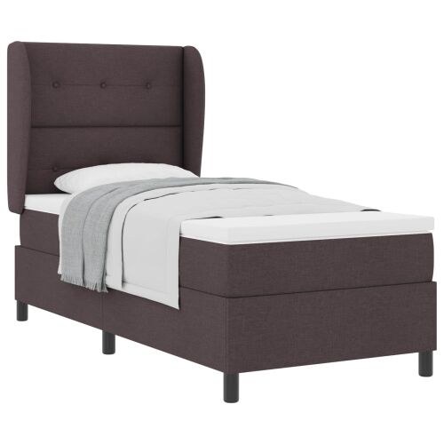 Box spring krevet Tamno smeđa 100 x 200 cm tkanina - Tamno smeđa 100 x 200 cm Prošiveno gumbima Cijena