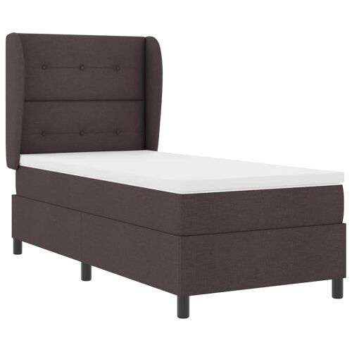Box spring krevet Tamno smeđa 100 x 200 cm tkanina - Tamno smeđa 100 x 200 cm Prošiveno gumbima Cijena