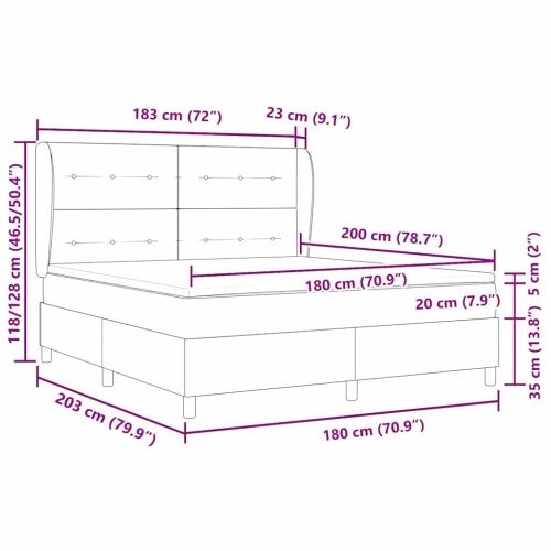 Box spring krevet Tamno smeđa 180 x 200 cm tkanina - Tamno smeđa 180 x 200 cm Prošiveno gumbima Cijena