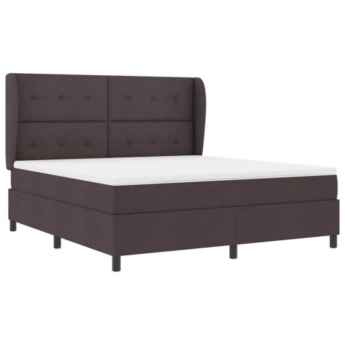 Box spring krevet Tamno smeđa 180 x 200 cm tkanina - Tamno smeđa 180 x 200 cm Prošiveno gumbima Cijena