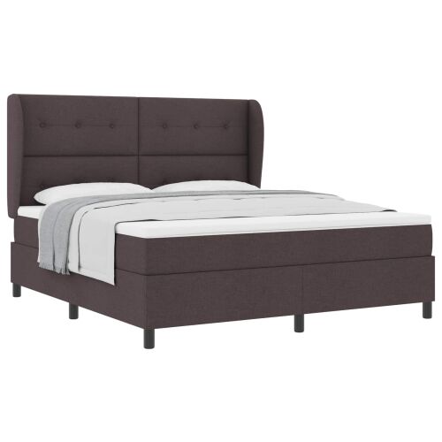 Box spring krevet Tamno smeđa 180 x 200 cm tkanina - Tamno smeđa 180 x 200 cm Prošiveno gumbima Cijena