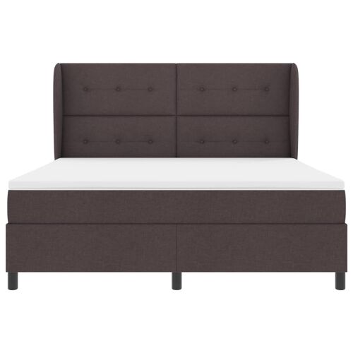 Box spring krevet Tamno smeđa 180 x 200 cm tkanina - Tamno smeđa 180 x 200 cm Prošiveno gumbima Cijena