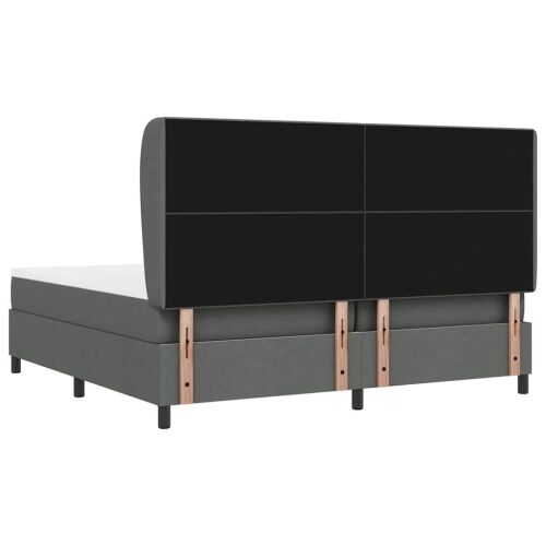 Box spring krevet Tamno siva 200 x 200 cm tkanina - Tamno siva 200 x 200 cm Prošiveno gumbima Cijena