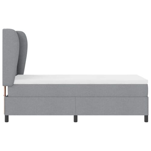 Box spring krevet Svjetlosiva 90 x 190 cm tkanina - Svjetlosiva 90 x 190 cm Dizajn s rombovima Cijena