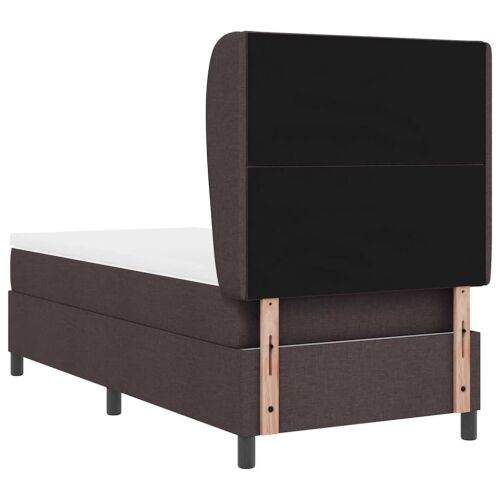Box spring krevet Tamno smeđa 90 x 190 cm tkanina - Tamno smeđa 90 x 190 cm Dizajn s rombovima Cijena