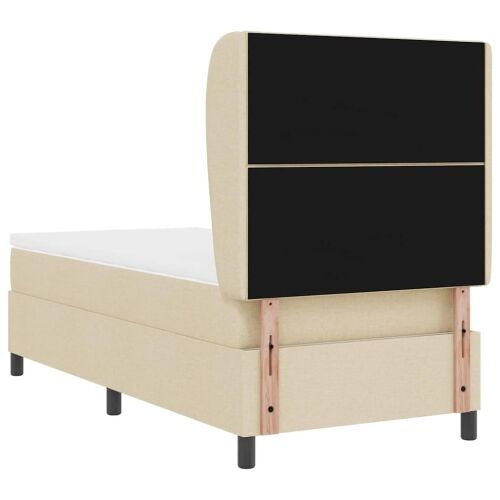 Box spring krevet s uzglavljem Krema 90 x 190 cm tkanina - Krema 90 x 190 cm Dizajn s rombovima Cijena