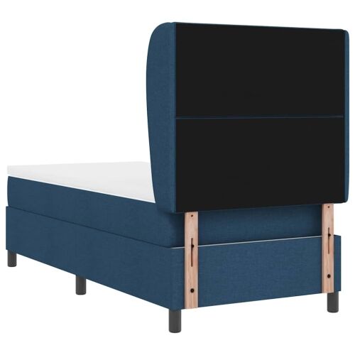 Box spring krevet s uzglavljem Plava 90 x 190 cm tkanina - Plava 90 x 190 cm Dizajn s rombovima Cijena