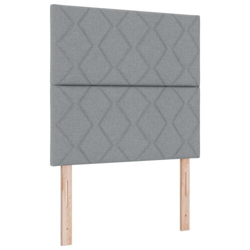 Box spring krevet Svjetlosiva 90 x 200 cm tkanina - Svjetlosiva 90 x 200 cm Dizajn s rombovima Cijena