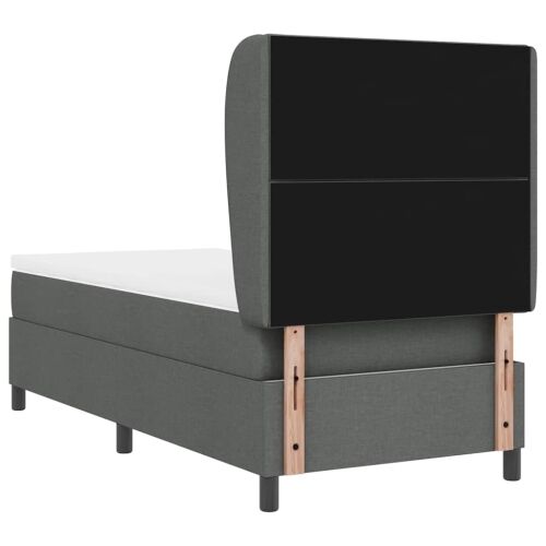 Box spring krevet Tamno siva 90 x 200 cm tkanina - Tamno siva 90 x 200 cm Dizajn s rombovima Cijena