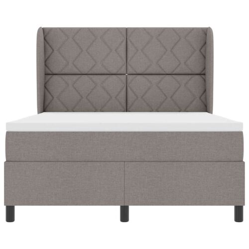 Box spring krevet Sivo-smeđa 140 x 190 cm tkanina - Sivo-smeđa 140 x 190 cm Dizajn s rombovima Cijena