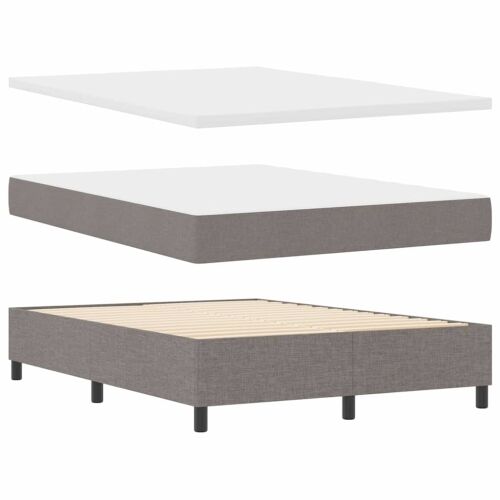 Box spring krevet Sivo-smeđa 140 x 190 cm tkanina - Sivo-smeđa 140 x 190 cm Dizajn s rombovima Cijena