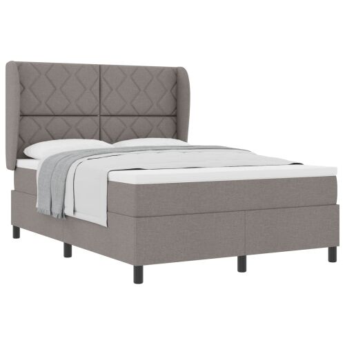 Box spring krevet Sivo-smeđa 140 x 190 cm tkanina - Sivo-smeđa 140 x 190 cm Dizajn s rombovima Cijena