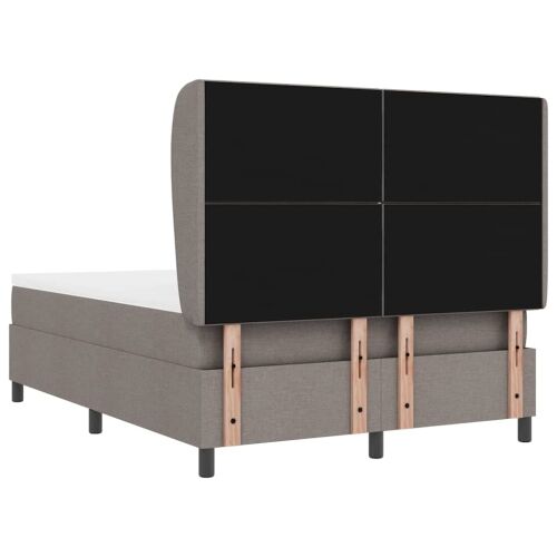 Box spring krevet Sivo-smeđa 140 x 190 cm tkanina - Sivo-smeđa 140 x 190 cm Dizajn s rombovima Cijena