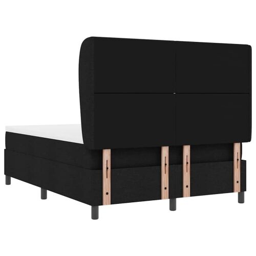 Box spring krevet s uzglavljem Crna 140 x 200 cm tkanina - Crna 140 x 200 cm Dizajn s rombovima Cijena