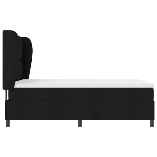 Box spring krevet s uzglavljem Crna 140 x 200 cm tkanina - Crna 140 x 200 cm Dizajn s rombovima Cijena
