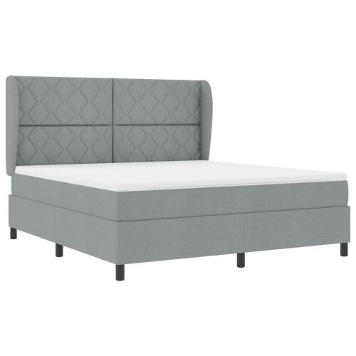 Box spring krevet Svjetlosiva 180 x 200 cm tkanina - Svjetlosiva 180 x 200 cm Dizajn s rombovima Cijena