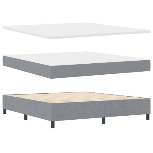 Box spring krevet Svjetlosiva 180 x 200 cm tkanina - Svjetlosiva 180 x 200 cm Dizajn s rombovima Cijena