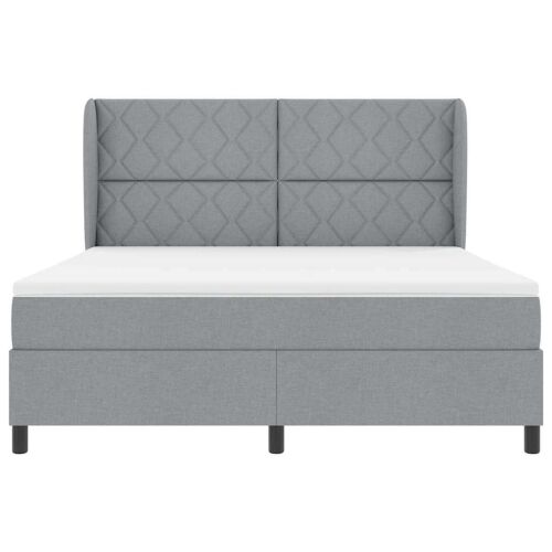 Box spring krevet Svjetlosiva 180 x 200 cm tkanina - Svjetlosiva 180 x 200 cm Dizajn s rombovima Cijena