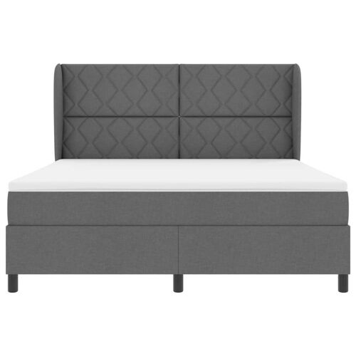 Box spring krevet Tamno siva 180 x 200 cm tkanina - Tamno siva 180 x 200 cm Dizajn s rombovima Cijena