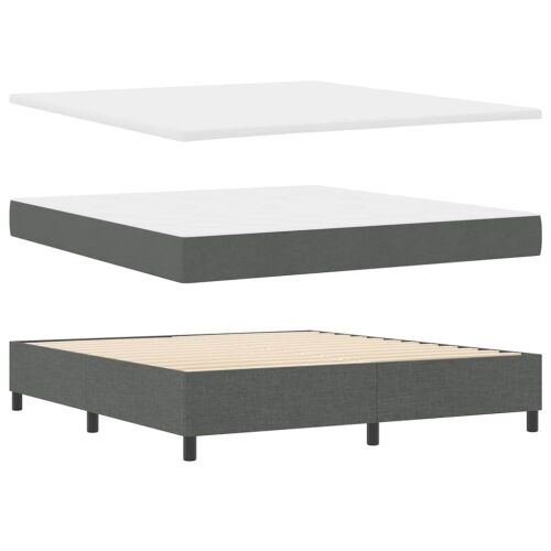 Box spring krevet Tamno siva 180 x 200 cm tkanina - Tamno siva 180 x 200 cm Dizajn s rombovima Cijena