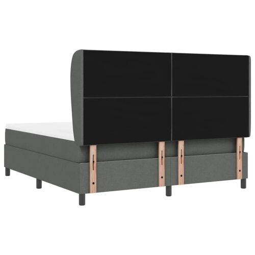 Box spring krevet Tamno siva 180 x 200 cm tkanina - Tamno siva 180 x 200 cm Dizajn s rombovima Cijena