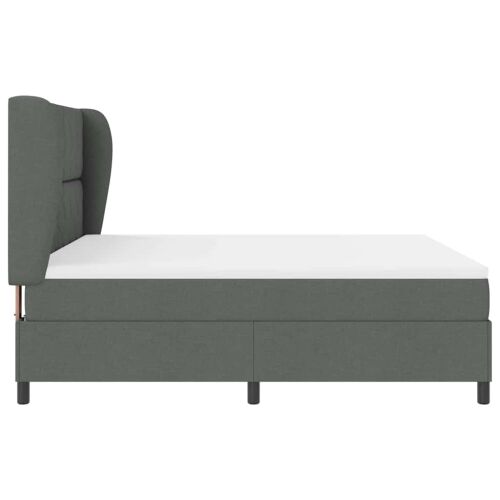 Box spring krevet Tamno siva 180 x 200 cm tkanina - Tamno siva 180 x 200 cm Dizajn s rombovima Cijena