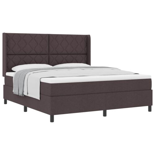 Box spring krevet Tamno smeđa 180 x 200 cm tkanina - Tamno smeđa 180 x 200 cm Dizajn s rombovima Cijena