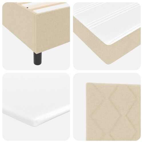 Box spring krevet s uzglavljem Krema 180 x 200 cm tkanina - Krema 180 x 200 cm Dizajn s rombovima Cijena