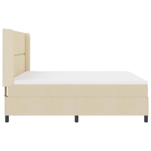Box spring krevet s uzglavljem Krema 180 x 200 cm tkanina - Krema 180 x 200 cm Dizajn s rombovima Cijena