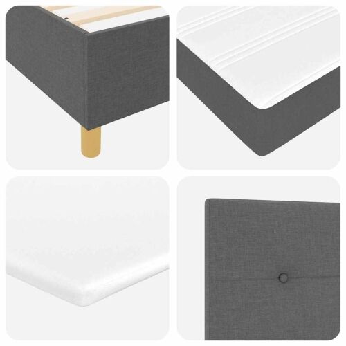 Box spring krevet Tamno siva 200 x 100 cm tkanina - Tamno siva 100 x 200 cm Prošiveno gumbima Cijena