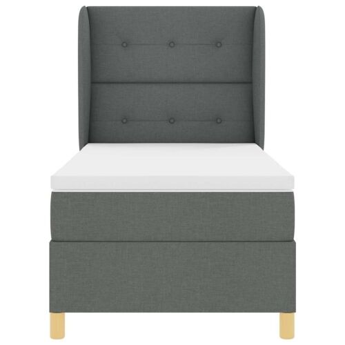 Box spring krevet Tamno siva 200 x 100 cm tkanina - Tamno siva 100 x 200 cm Prošiveno gumbima Cijena