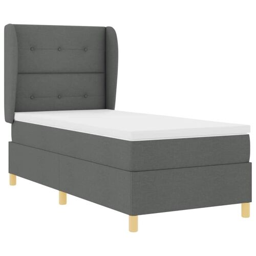 Box spring krevet Tamno siva 200 x 100 cm tkanina - Tamno siva 100 x 200 cm Prošiveno gumbima Cijena