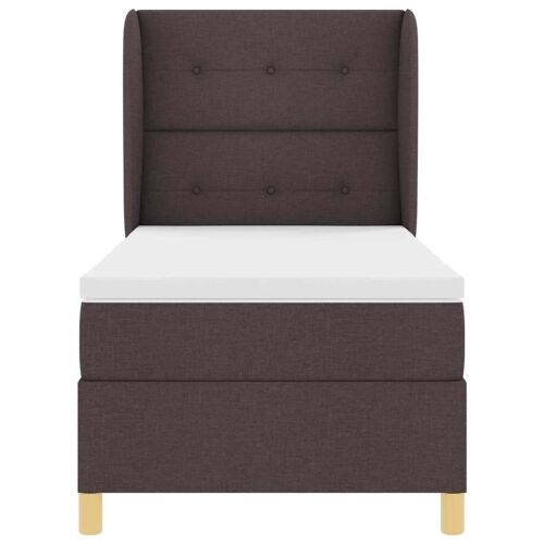 Box spring krevet Tamno smeđa 200 x 100 cm tkanina - Tamno smeđa 100 x 200 cm Prošiveno gumbima Cijena