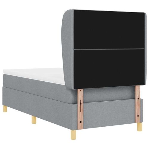 Box spring krevet Svijetlo siva 190 x 90 cm tkanina - Svjetlosiva 90 x 190 cm Dizajn s rombovima Cijena