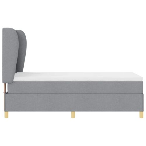 Box spring krevet Svijetlo siva 190 x 90 cm tkanina - Svjetlosiva 90 x 190 cm Dizajn s rombovima Cijena