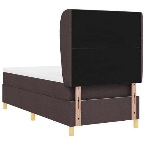 Box spring krevet Tamno smeđa 190 x 90 cm tkanina - Tamno smeđa 90 x 190 cm Dizajn s rombovima Cijena