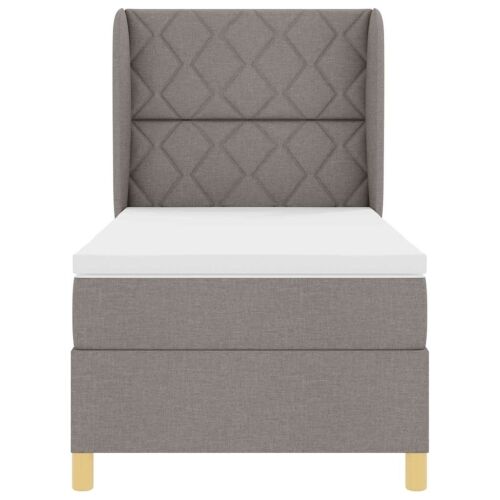 Box spring krevet Sivo-smeđa 190 x 90 cm tkanina - Sivo-smeđa 90 x 190 cm Dizajn s rombovima Cijena