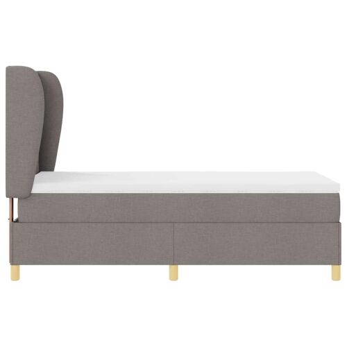Box spring krevet Sivo-smeđa 190 x 90 cm tkanina - Sivo-smeđa 90 x 190 cm Dizajn s rombovima Cijena