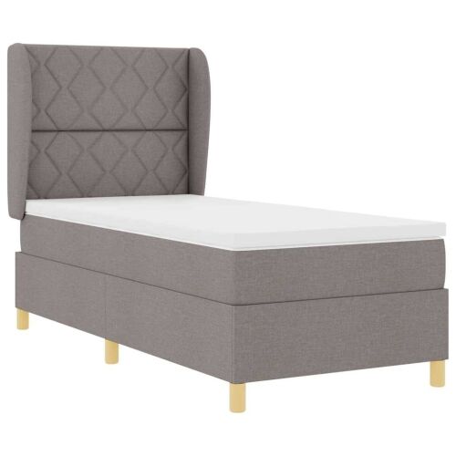 Box spring krevet Sivo-smeđa 190 x 90 cm tkanina - Sivo-smeđa 90 x 190 cm Dizajn s rombovima Cijena