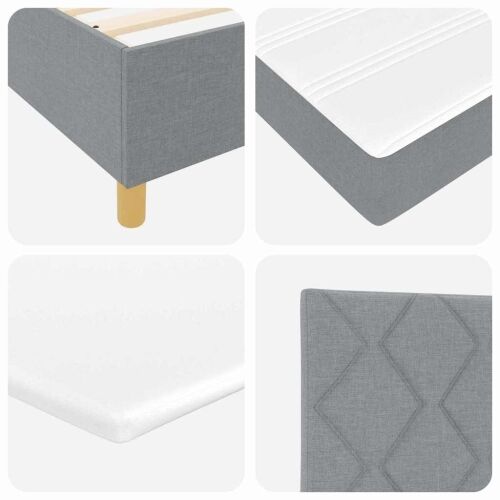 Box spring krevet Svijetlo siva 200 x 90 cm tkanina - Svjetlosiva 90 x 200 cm Dizajn s rombovima Cijena